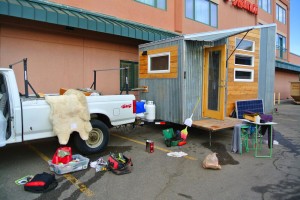 Prepping the tiny house for the festival