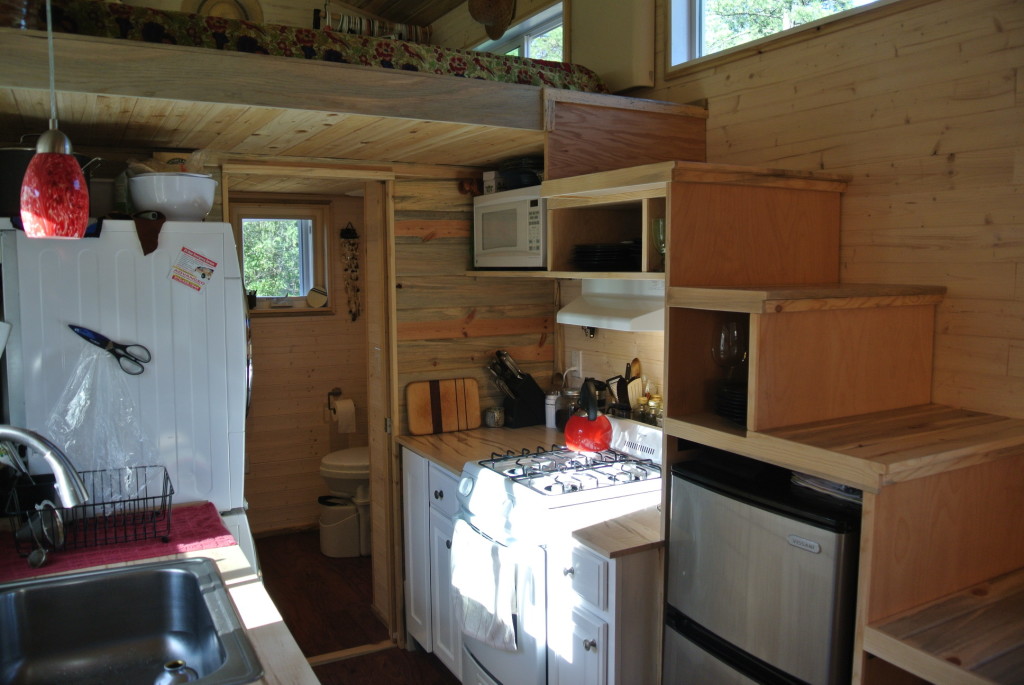 Ponderosa 24' Tiny House storage stairs