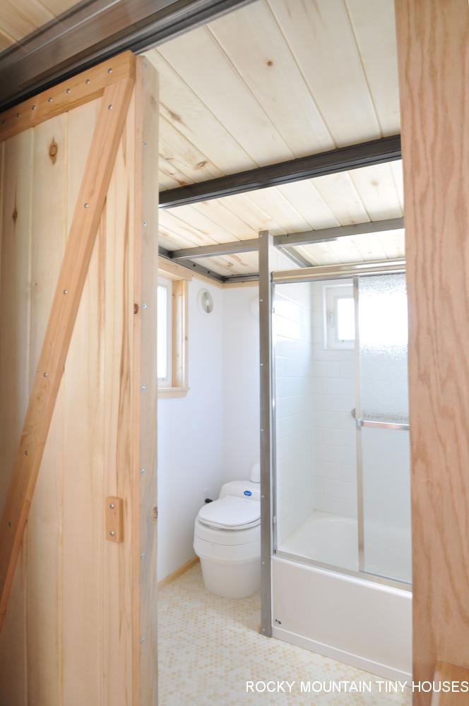 Otsego Gooseneck Tiny House bathroom sliding barn door