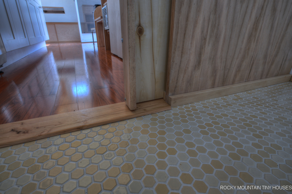 Otsego Gooseneck Tiny House bathroom floor tile