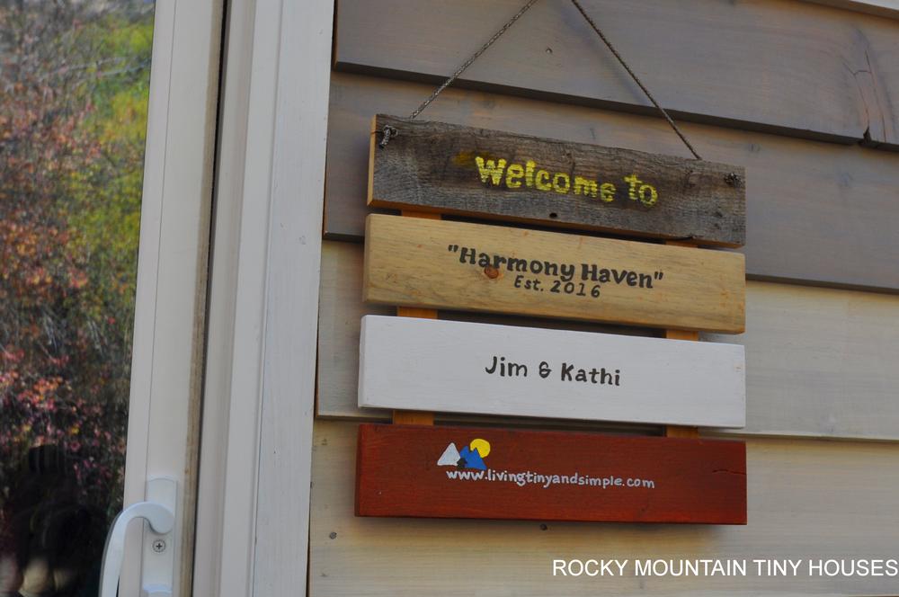 Harmony Haven Tiny House door sign