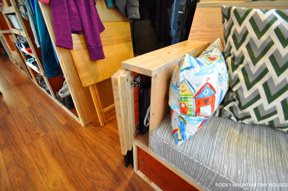 Harmony Haven Tiny House couch storage