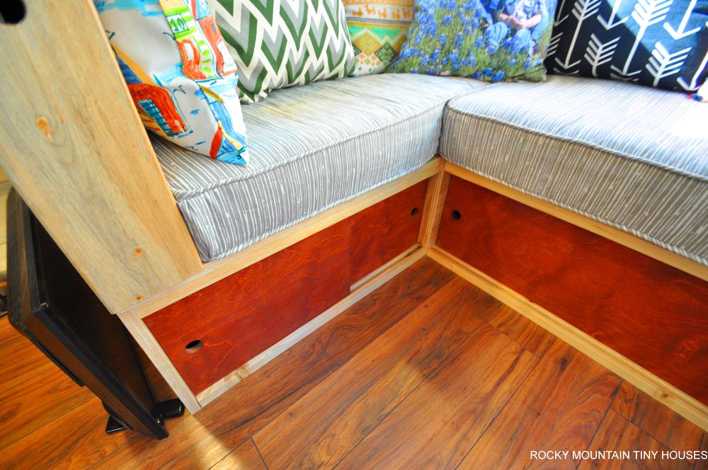Harmony Haven Tiny House couch storage below
