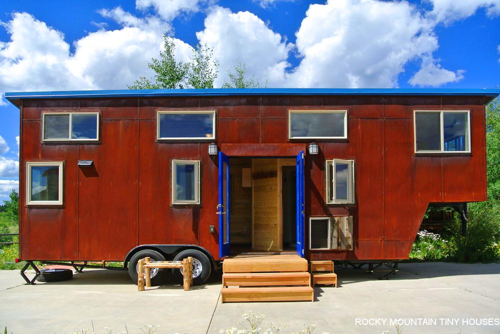 Rusty Mountain Roost gooseneck tiny house exterior