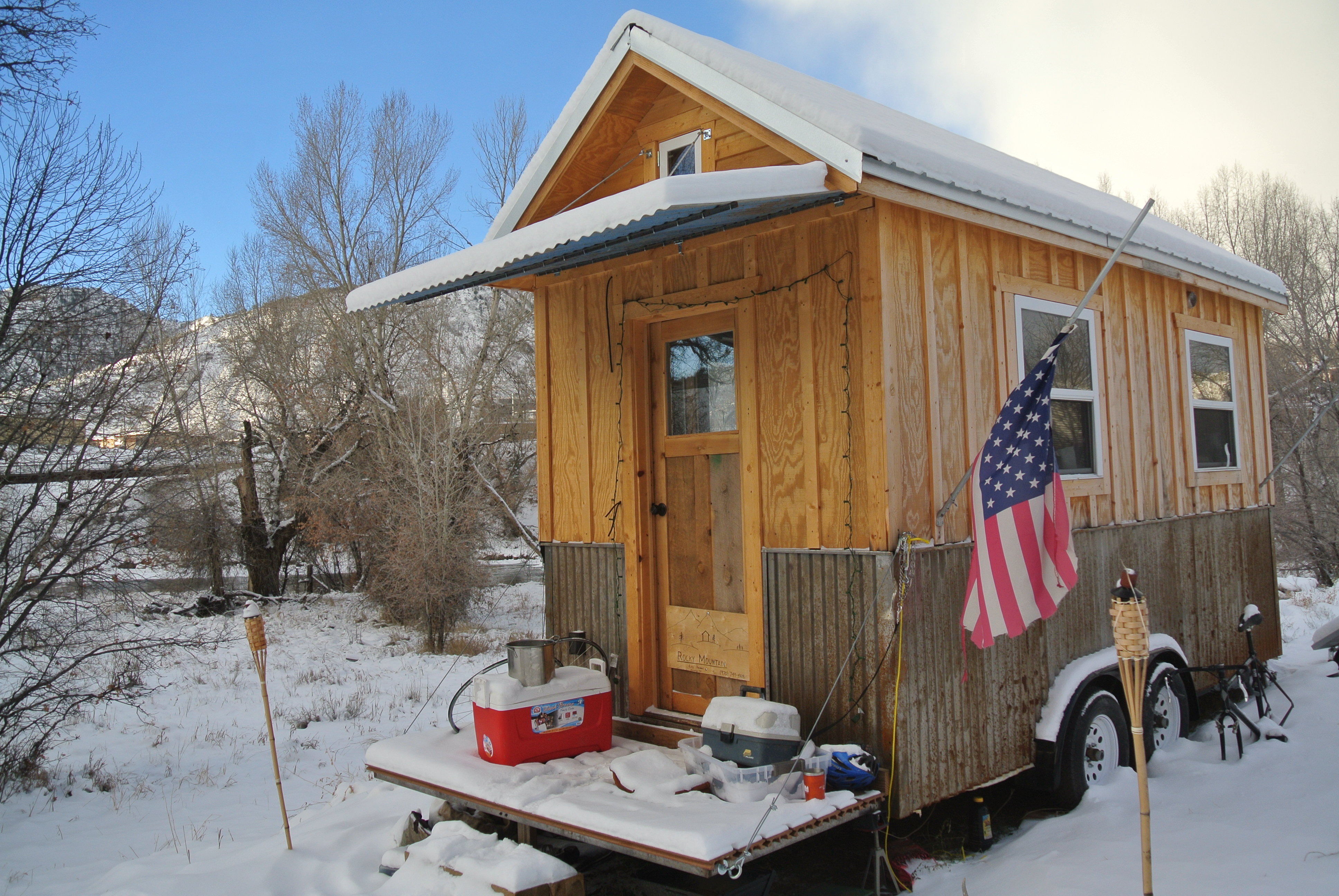 Durango tiny house in winter
