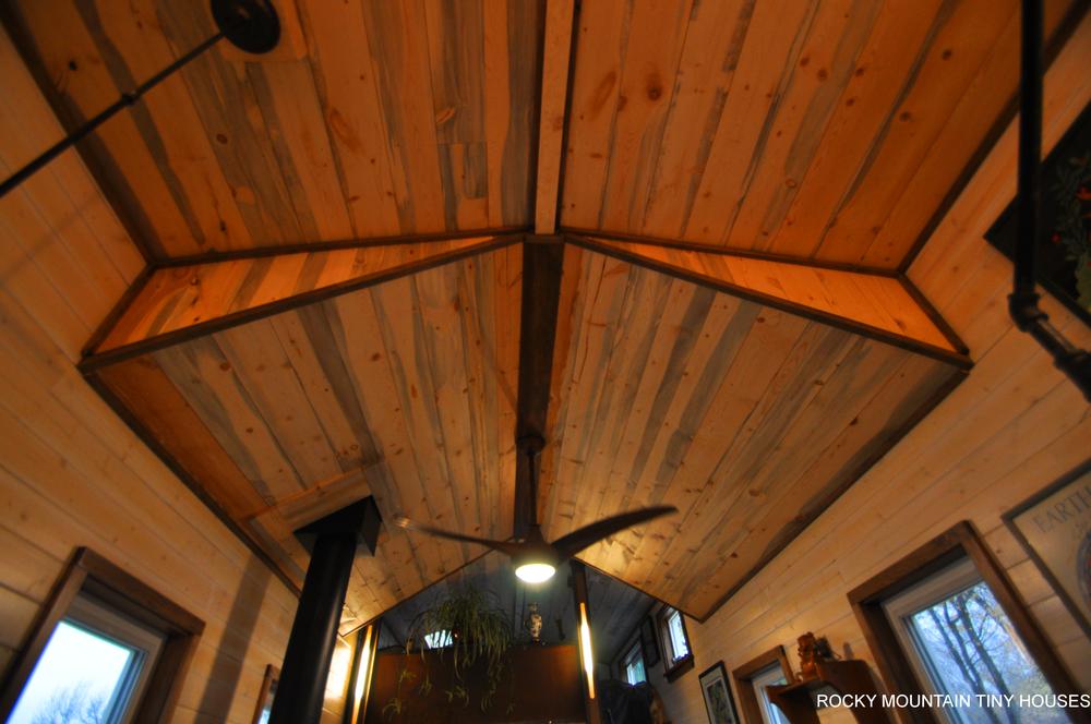 Red Mountain 34' Tiny House beetle kill ceiling