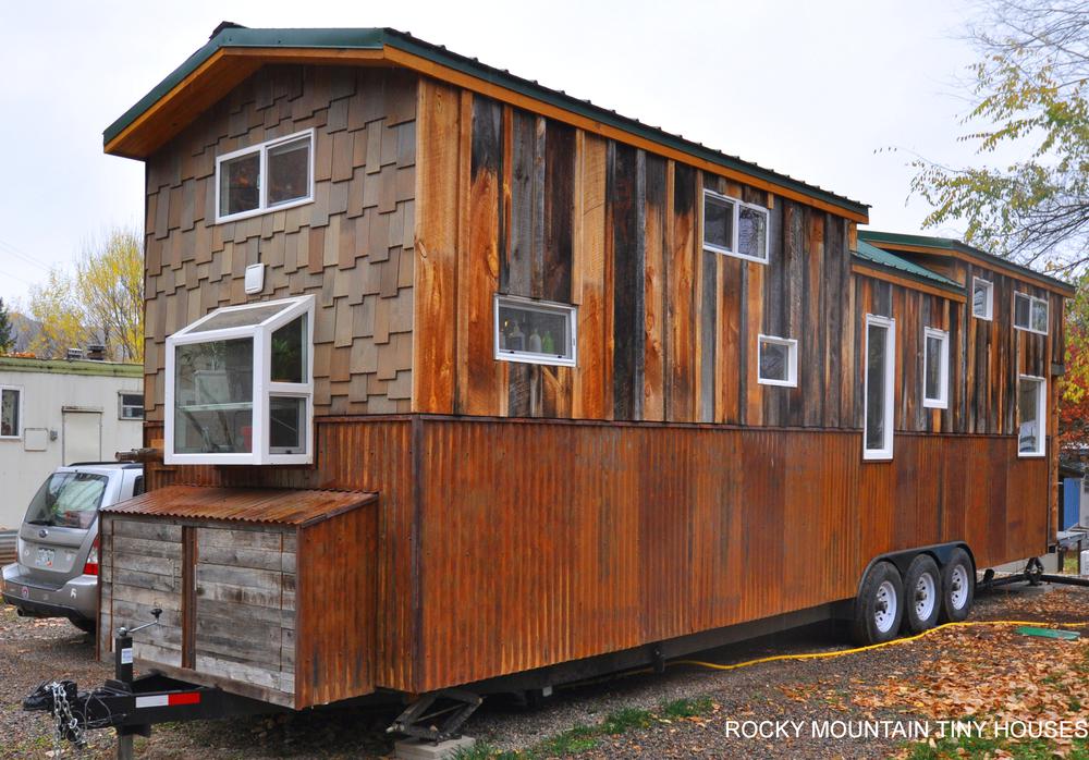 Red Mountain 34' Tiny House rustic siding